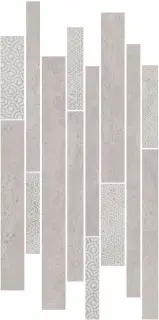 Декор Ламелла серый светлый мозаичный ХХ |25x50.2