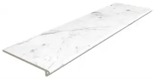 Peldano Redondeado Carrara Blanco Liso |119.7x33x14