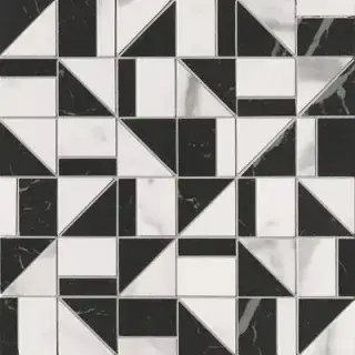 ROMA GOLD CARRARA SUPERIORE/NERO ELEGANTE SLASH MOSAICO