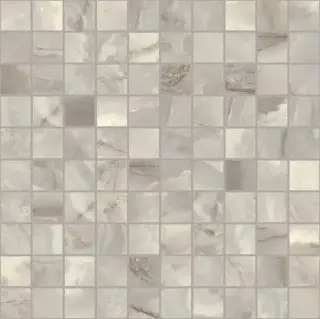 ONYX&MORE SILVER ONYX SATIN MOSAICO 3X3