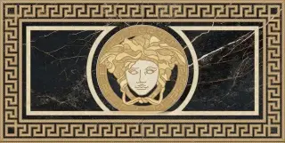 Панно Gardenia (Versace) Marble Rosone Nero 240433 117.2×58.5 см