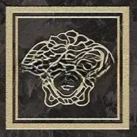 Вставка Versace Meteorite Firma Medusa Nero/Oro Sabbiato 9.8×9.8 см
