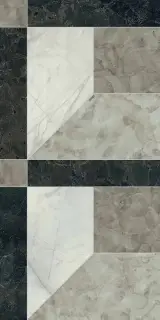 Керамогранит Gardenia (Versace) Tarsia Prospect Nero lux 3D 60×120×9 см