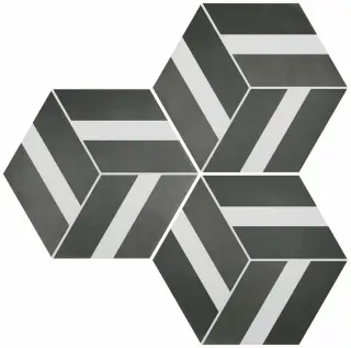 DURSTONE SIX Cementine Керамогранит Bari Black 23x27 глазурованный матовый