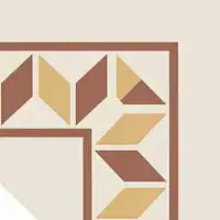 Pattern 1: Bordura Angolo Bicolore (Bianco Decoro Mattone/Ocra)