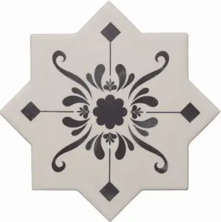 Керамическая плитка BECOLORS STAR 13,25X13,25 DEC. STENCIL NAVY