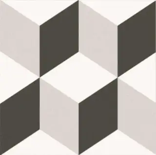 Керамогранит Keros Ceramica Barcelona Cube белый черный KRS0067 25х25 см
