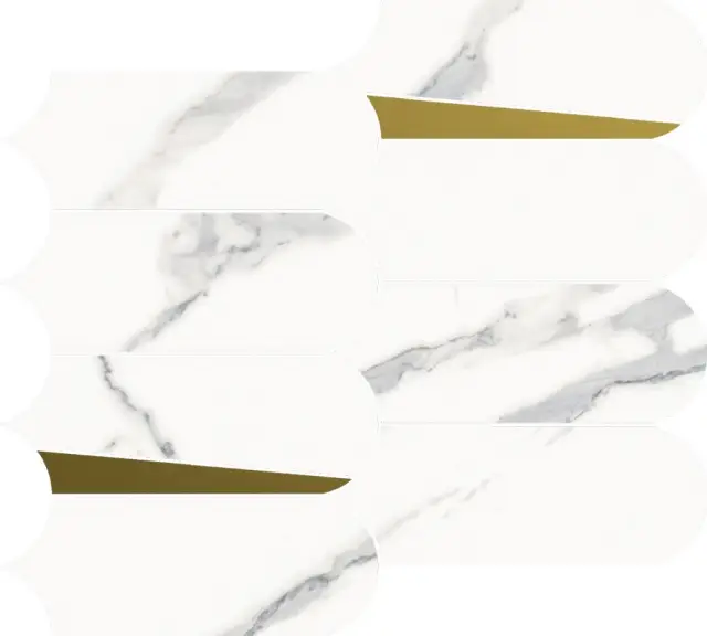 Stellaris Statuario White Mosaico Elegant 32.5x36.1