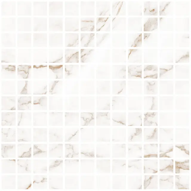 Blanc Statuario Gold Mosaic 25 Soft 30x30