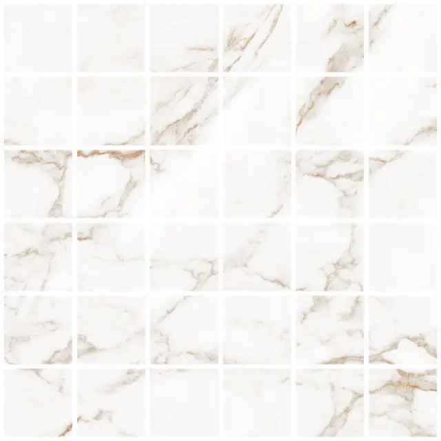 Blanc Statuario Gold Mosaic 55 Soft 30x30