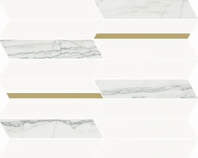 3d White Glossy Mosaico Infinity 30.7x38.7