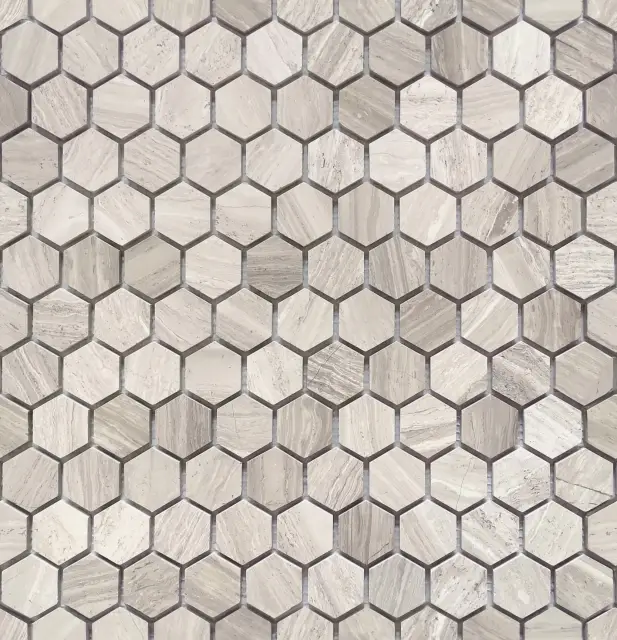 Travertino silver MAT hex 18x30x6