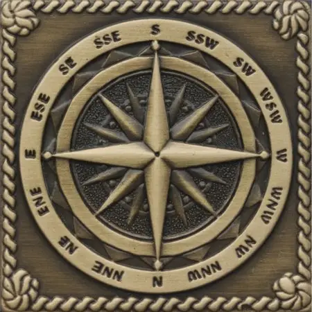 Windrose Satined brass (бронза сатинированная) 5х5