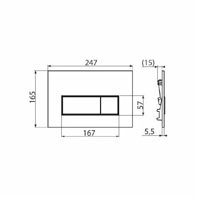 Кнопка управления для скрытых систем инсталляции, черный матовый