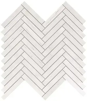 Marvel Bianco Dolomite Herringbone Wall