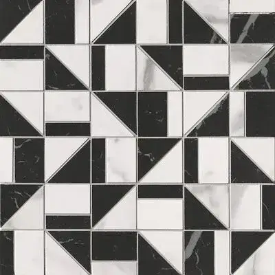ROMA GOLD CARRARA SUPERIORE/NERO ELEGANTE SLASH MOSAICO