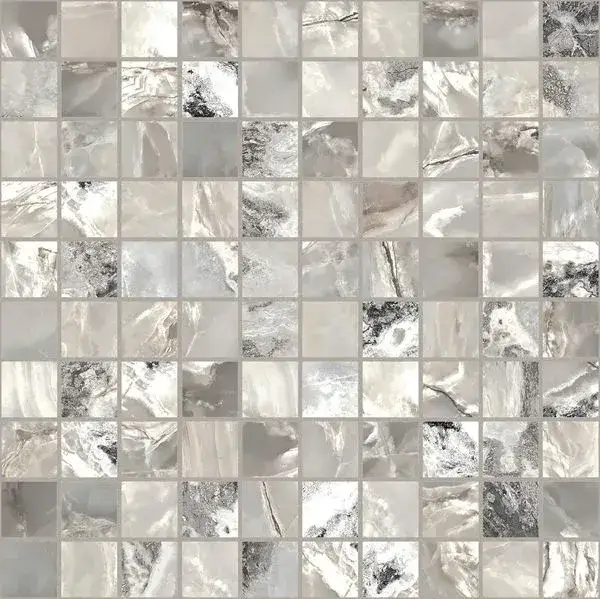 ONYX&MORE SILVER BLEND SATIN MOSAICO 3X3