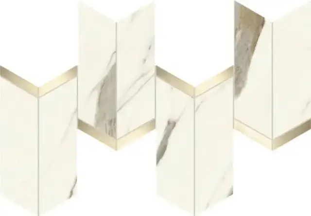 Marvel Calacatta Sublime Mosaico Chevron Lappato