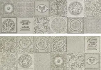 Декор Gardenia (Versace) Gold Patchwork Decorati Bianco/Platino 75×25 см