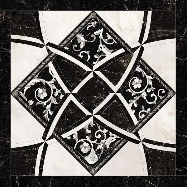 Декор Versace Emote Intarsio Bianco/Nero 78×78 см