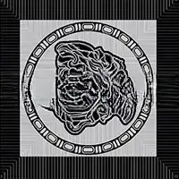 Вставка Versace Meteorite Tozzetto Medusa Nero/Platino 9.8×9.8 см