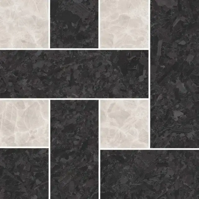 Мозаика Versace Meteorite Mosaic Chesterfield Nero/Bianco Lappato 30×30×10 см