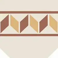 Pattern 1: Bordura Lineare Bicolore (Bianco Decoro Mattone/Ocra)