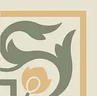 Pattern 5: Bordura Angolo Bicolore (Bianco Decoro Oliva/Ocra)