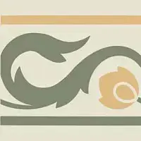 Pattern 5: Bordura Lineare Bicolore (Bianco Decoro Oliva/Ocra)