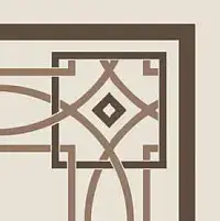 Pattern 6: Bordura Angolo Bicolore (Bianco Decoro Moro/Tabacco)