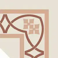 Pattern 19: Bordura Angolo Bicolore (Bianco Decoro Rosa/Mattone)