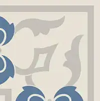 Pattern 20: Bordura Angolo Bicolore (Bianco Decoro Perla/Cobalto)