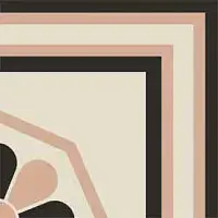 Pattern 11: Bordura Angolo Esterno Bicolore (Bianco Decoro Rosa/Nero)