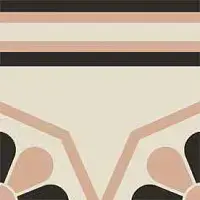 Pattern 11: Bordura Lineare Bicolore (Bianco Decoro Rosa/Nero)