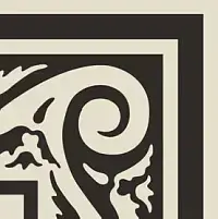 Pattern 12: Bordura Angolo Monocolore (Bianco Decoro Nero)