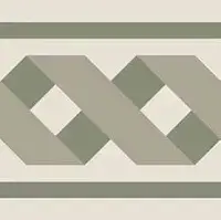 Pattern 22: Bordura Lineare Bicolore (Bianco Decoro Oliva/Grigio)