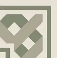 Pattern 22: Bordura Angolo Bicolore (Bianco Decoro Oliva/Grigio)