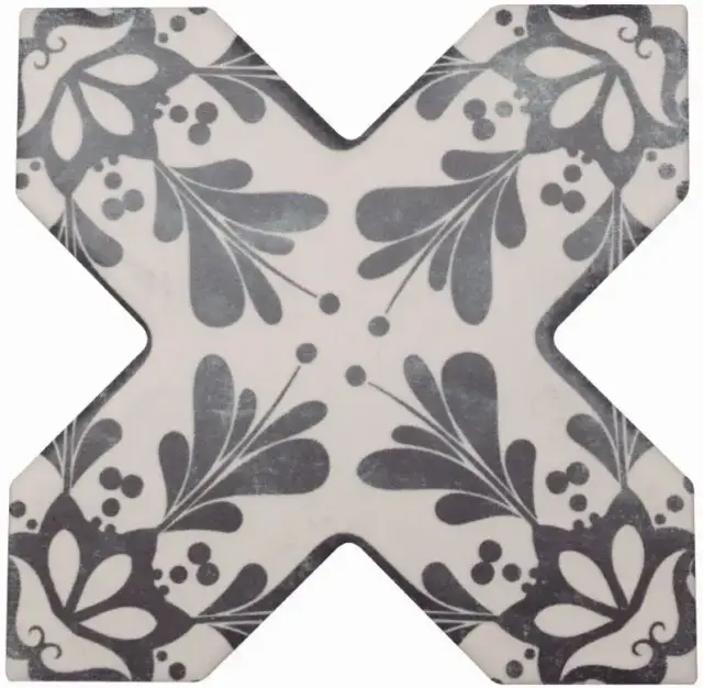 Керамическая плитка BECOLORS CROSS 13,25X13,25 DEC. STENCIL NAVY