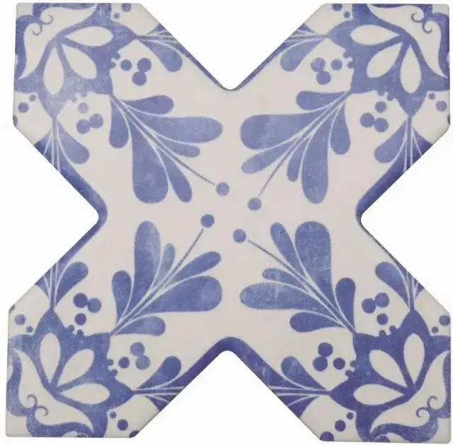 Керамическая плитка BECOLORS CROSS 13,25X13,25 DEC. STENCIL ELECTRIC BLUE