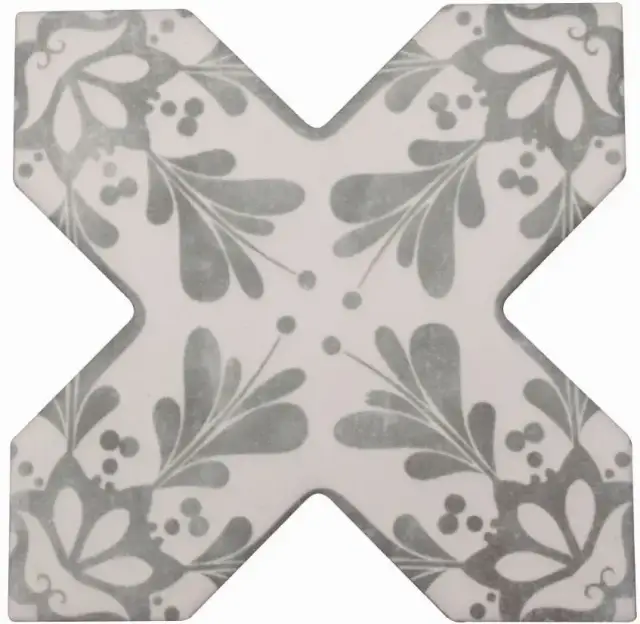 Керамическая плитка BECOLORS CROSS 13,25X13,25 DEC. STENCIL GREY