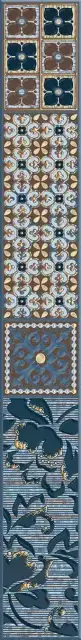 Бордюр  КАМЛОТ ИНДИГО эйша  крэш 65шт XX 40,5*5