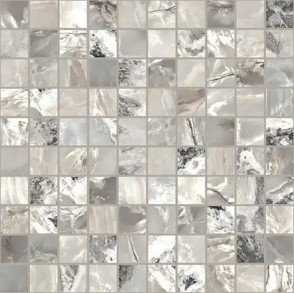 ONYX&MORE SILVER BLEND GLOSSY MOSAICO 3X3