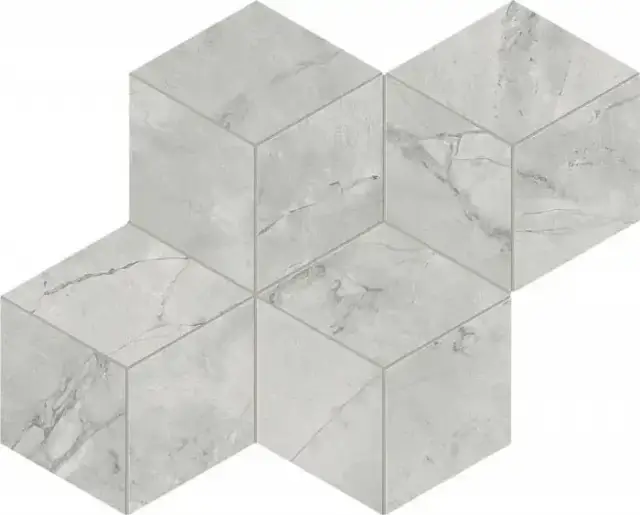 Marvel Grey Cloud Mosaico Esagono Silk