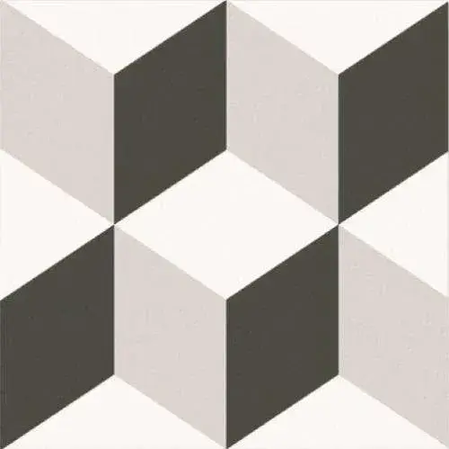 Керамогранит Keros Ceramica Barcelona Cube белый черный KRS0067 25х25 см