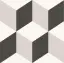 Керамогранит Keros Ceramica Barcelona Cube белый черный KRS0067 25х25 см